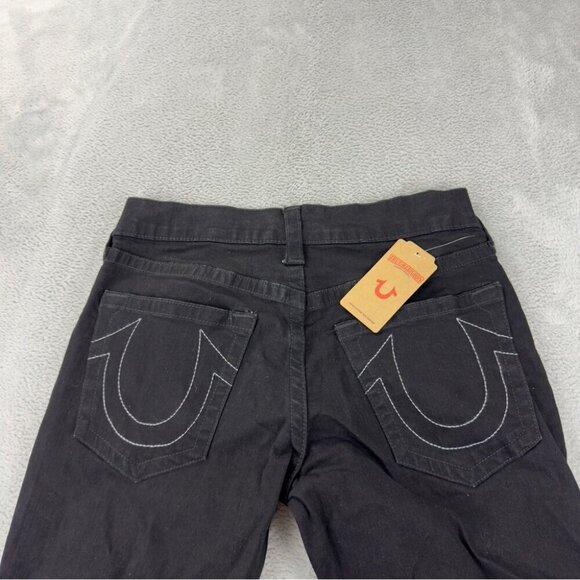 True Religion NWT Men's Size 30x34 Embroidered Zipper Fly Black Denim Jeans - Picture 9 of 10